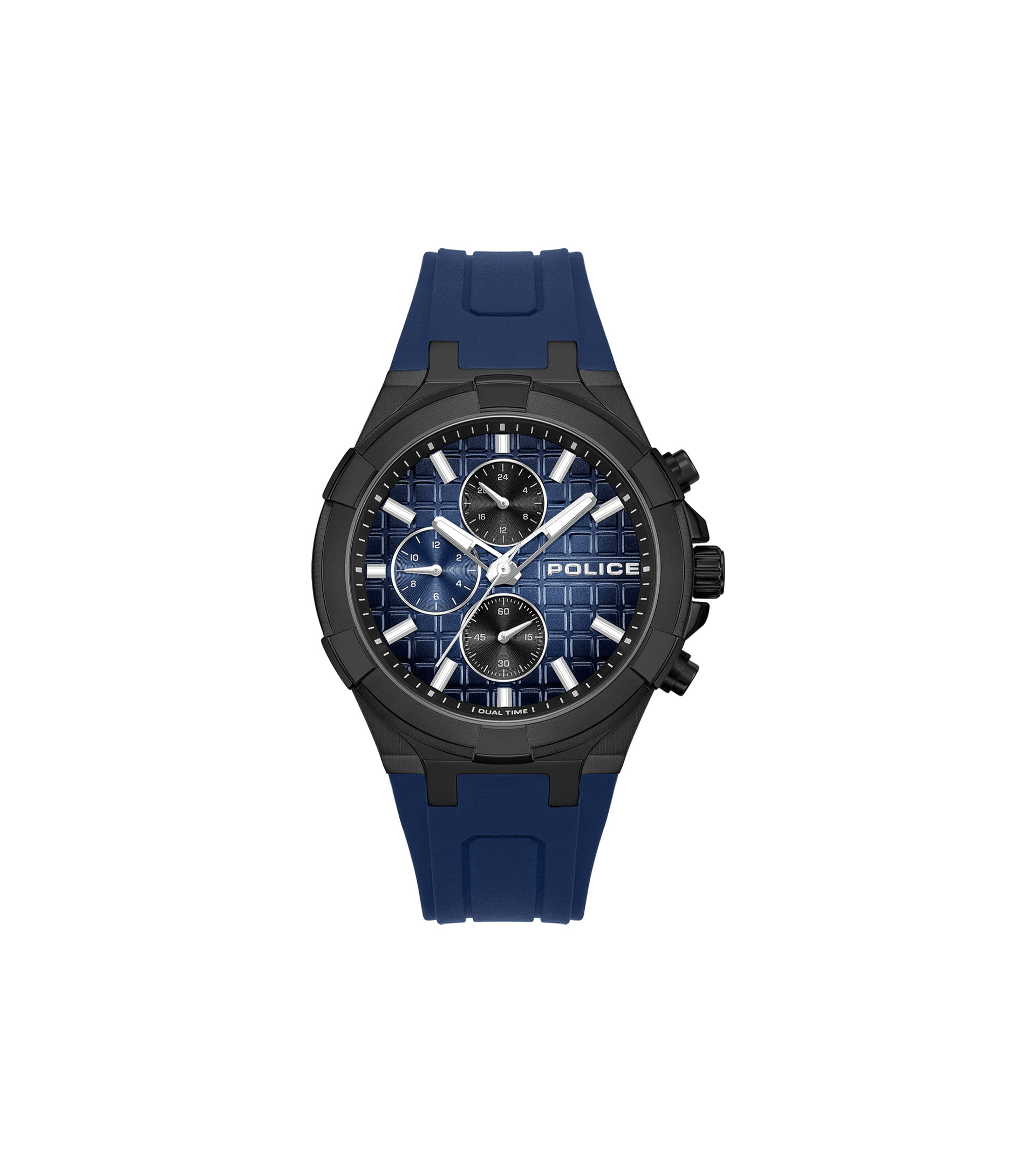 Police Guardian PEWGQ0082001 Herrenuhr Blau • Multifunktion • Silikonarmband
