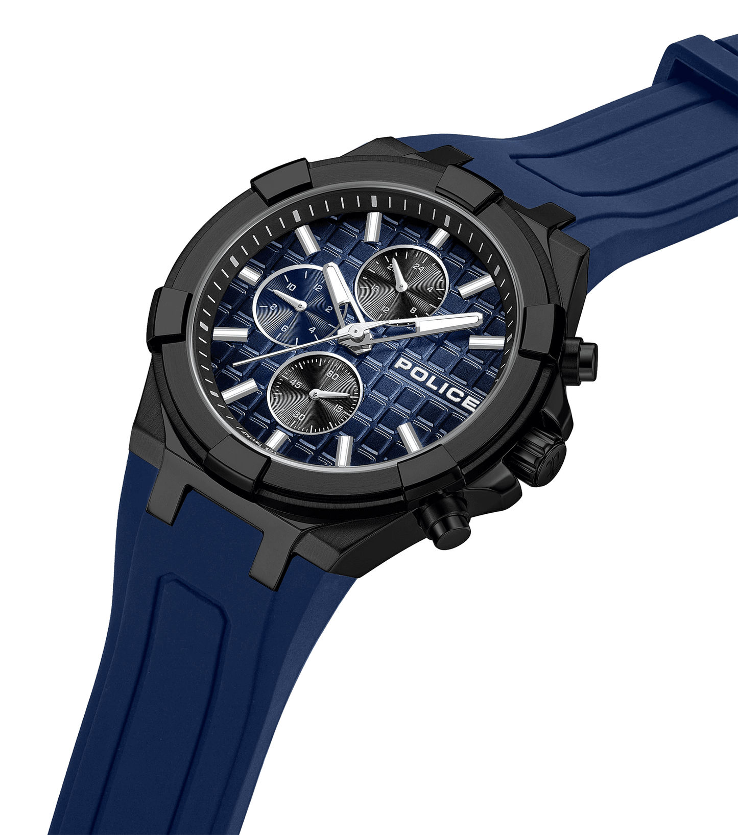 Police Guardian PEWGQ0082001 Herrenuhr Blau • Multifunktion • Silikonarmband, Bild 2