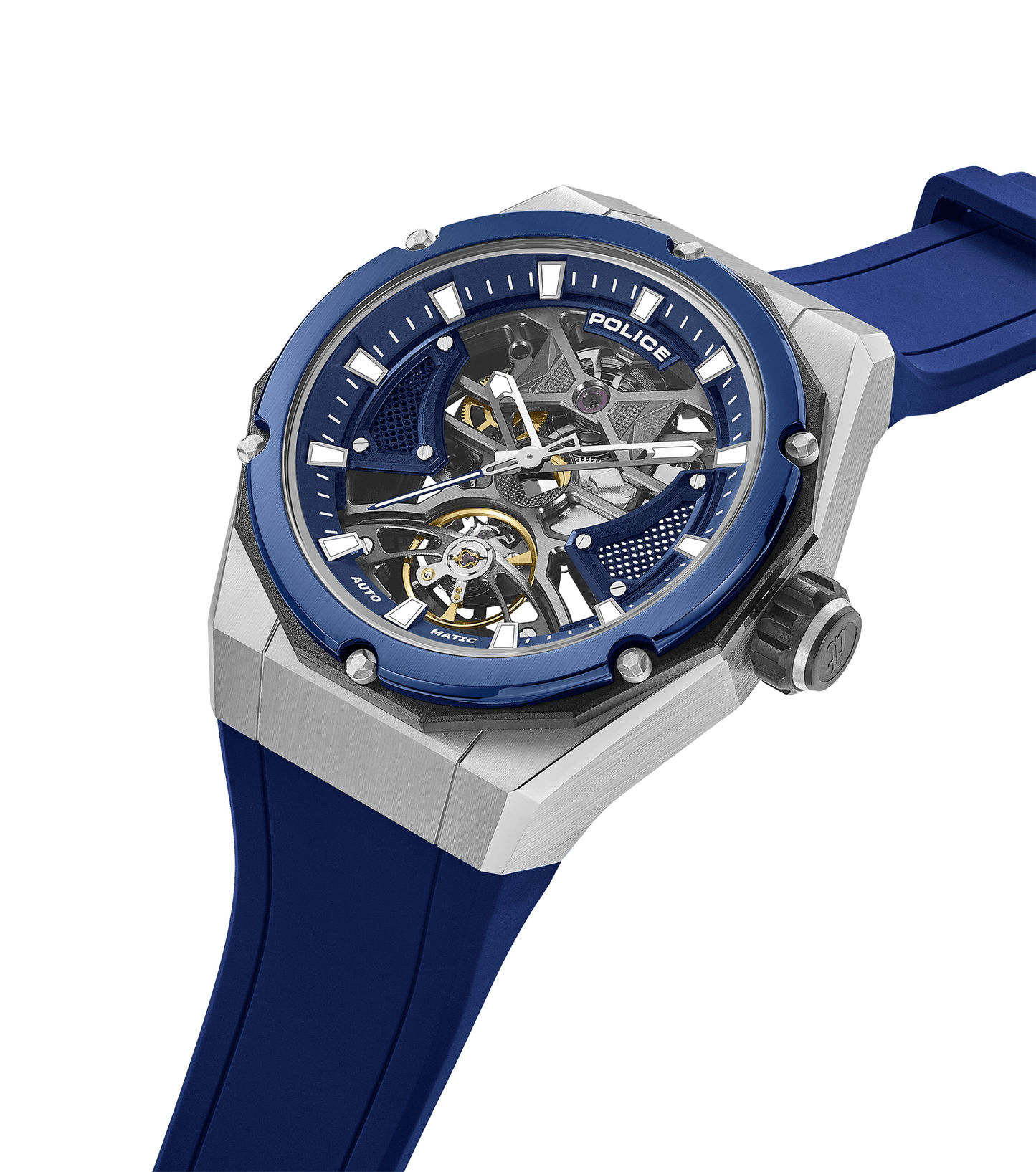 Police Dayton PEWGR0082304 Herrenuhr Blau • Automatikwerk • Sichtboden-Zifferblatt, Bild 2