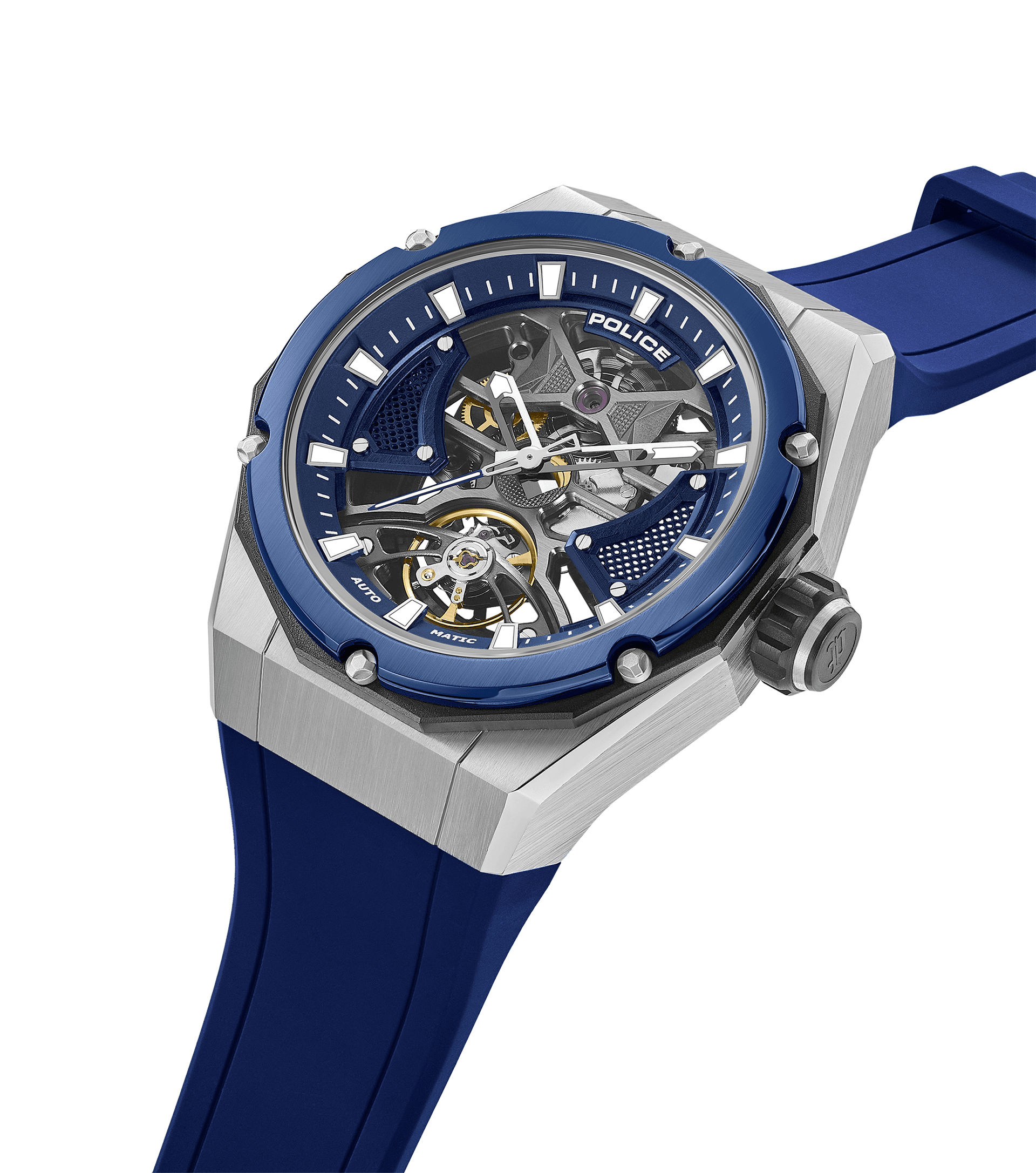 Police Dayton PEWGR0082304 Herrenuhr Blau • Automatikwerk • Sichtboden-Zifferblatt, Bild 2