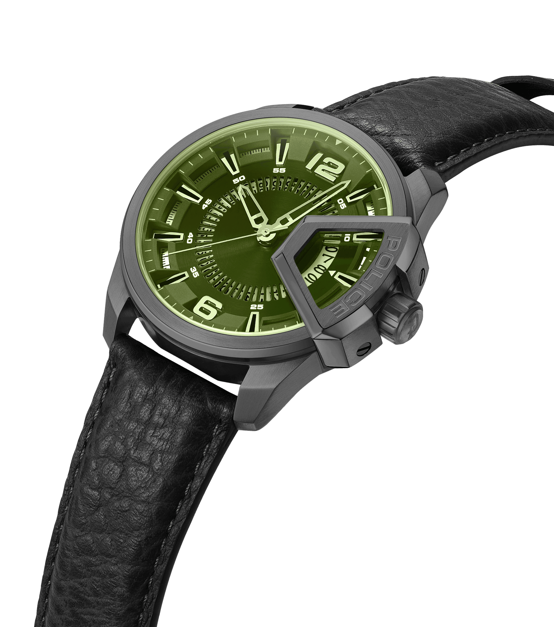 Police Underlined PEWJB0005603 Herrenuhr Schwarz • Lederarmband • Datum-Anzeige, Bild 2