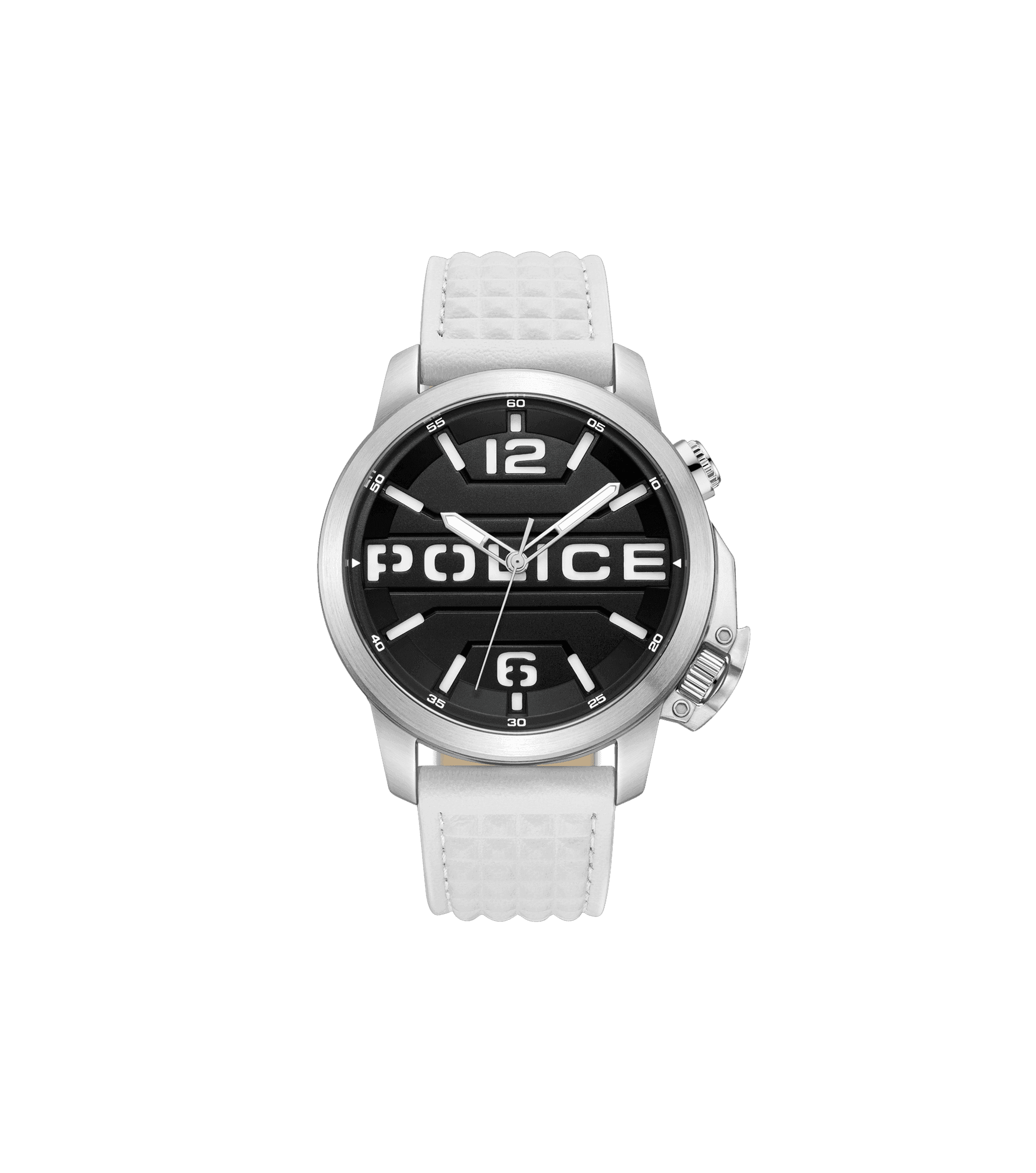 Police Automated PEWJD0021704 Herrenuhr Weiß • Kronenschutz • Hintergrundbeleuchtung