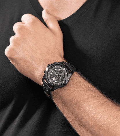 Police Malawi PEWJF0004602 Herren • Multifunktionswerk • Lederarmband Braun, Bild 5