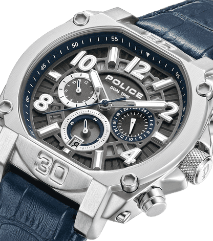 Police Norwood PEWJF0021901 Herrenuhr Blau • Dual-Time-Funktion • Transparentes Zifferblatt, Bild 4