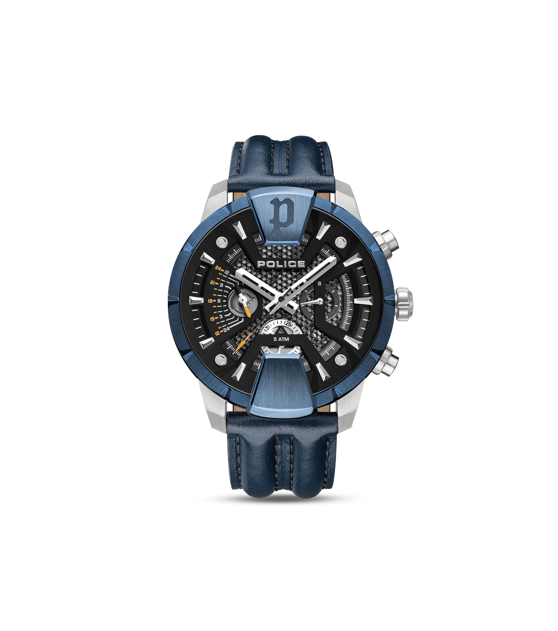 Police Huntley PEWJF2203709 Herrenuhr Blau • Multifunktion • 5 ATM Wasserdicht