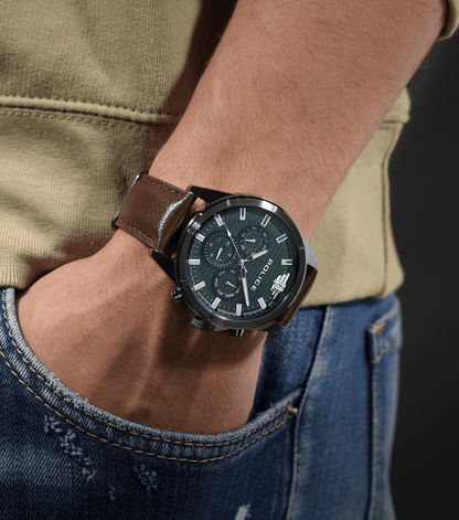 Police Malawi PEWJF2227811 Herrenuhr Grau • Lederarmband • 5 ATM Wasserdichtigkeit, Bild 4