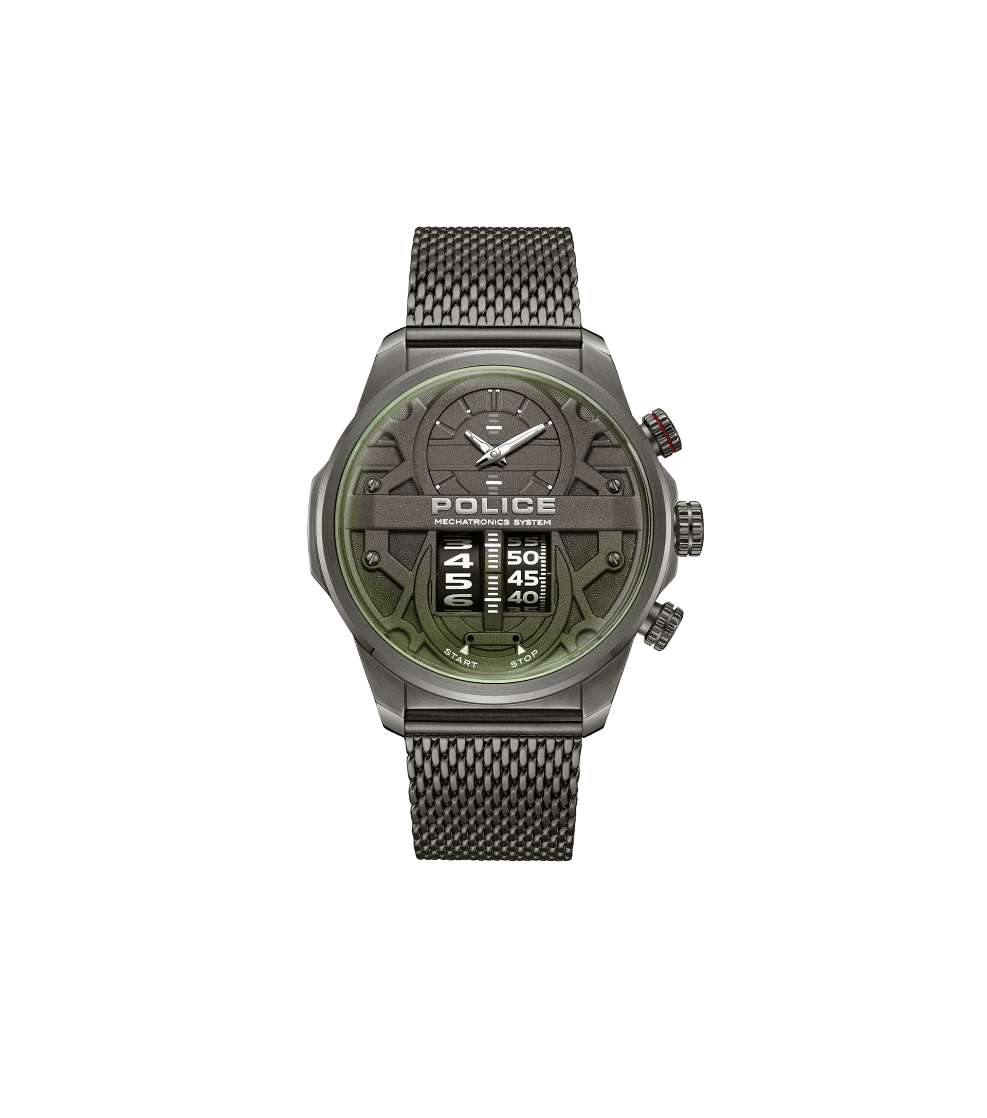 Police Rotorcrom PEWJG0006503 Herrenuhr Gunmetal • Mechatronisches Werk • Chronograph-Anzeige