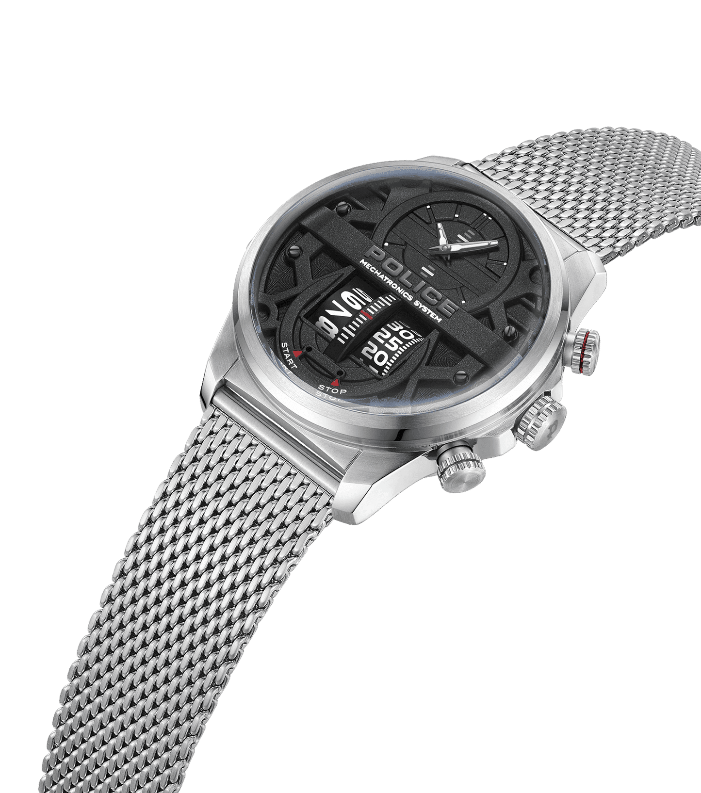Police Rotocrom PEWJG0006504 Herrenuhr Silber • Mechatronik-Werk • Dual-Zifferblatt, Bild 2