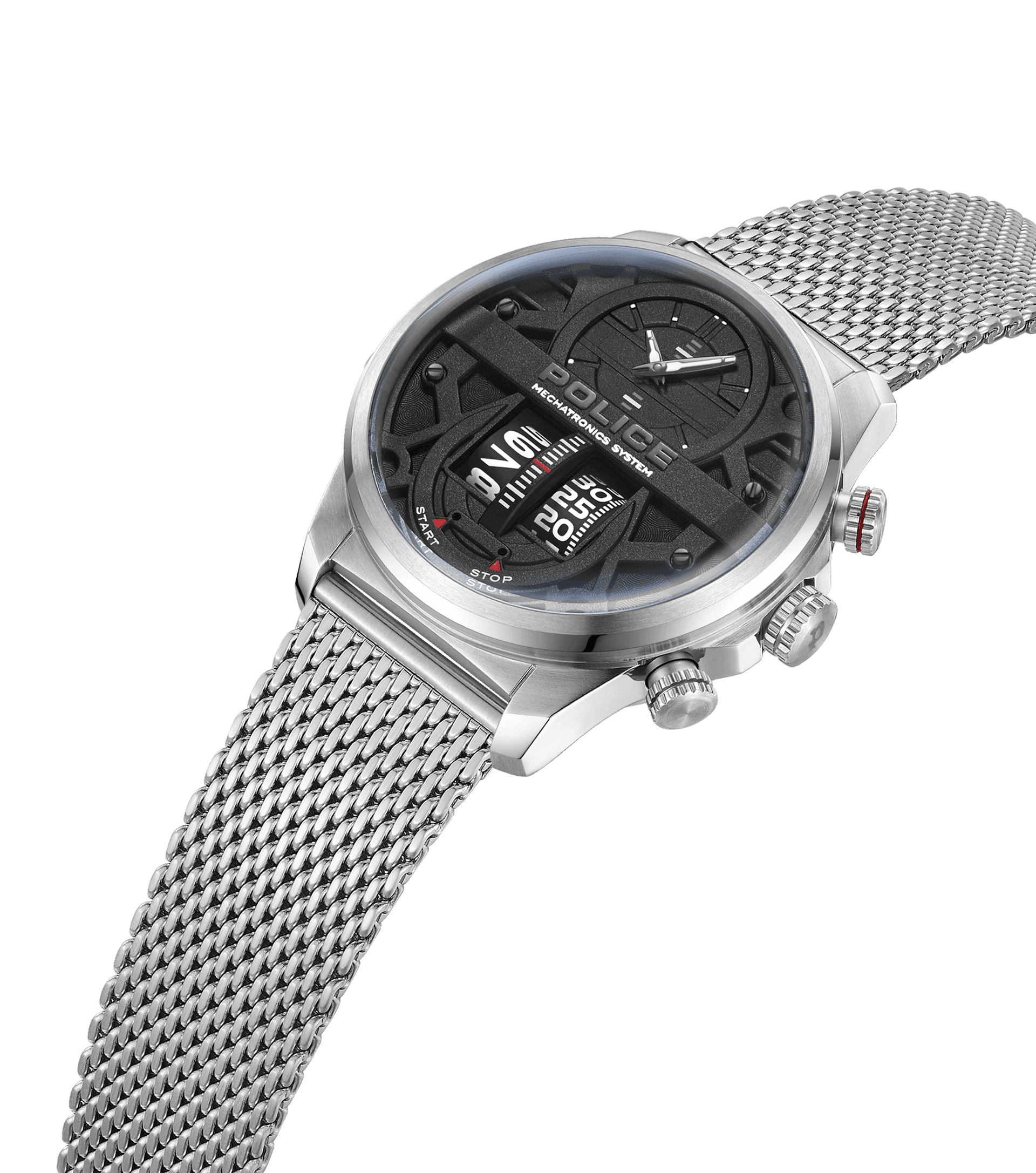 Police Rotocrom PEWJG0006504 Herrenuhr Silber • Mechatronik-Werk • Dual-Zifferblatt, Bild 2
