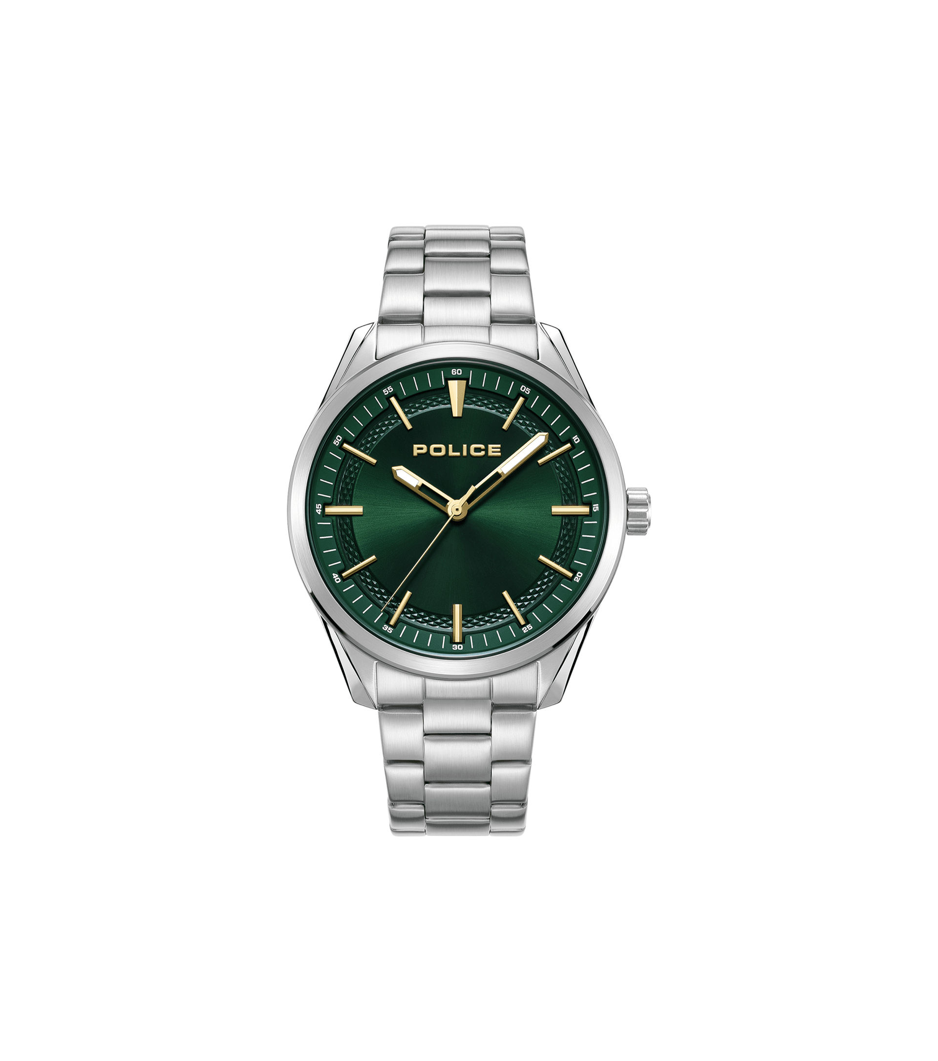 Police Grille PEWJG0018204 Herrenuhr Grün • Dunkelgrünes Sonnenschliff-Zifferblatt • Industrielles Edelstahl-Design