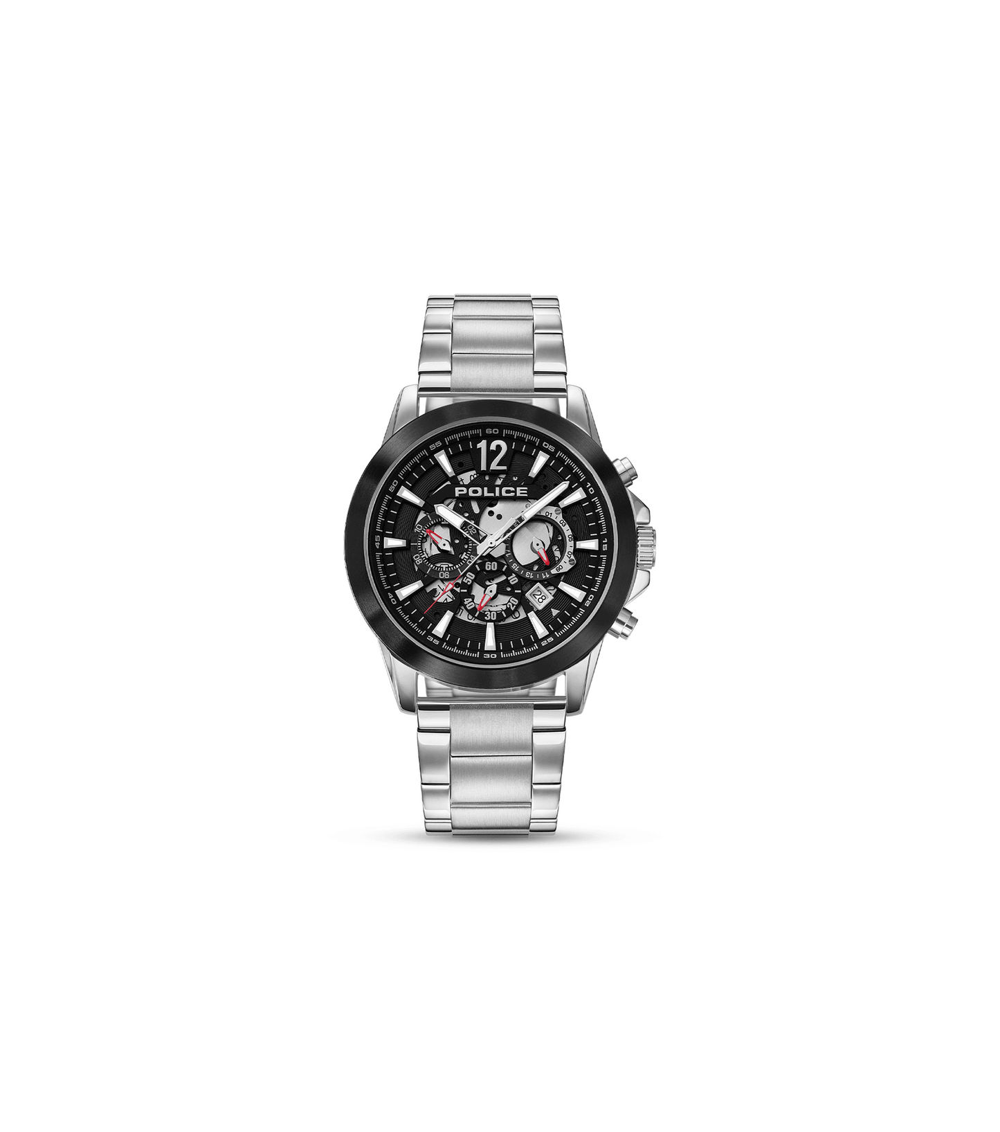 Police Vertigo PEWJK2194940 Herrenuhr Silber • Skelett-Zifferblatt • Quarz-Chronograph