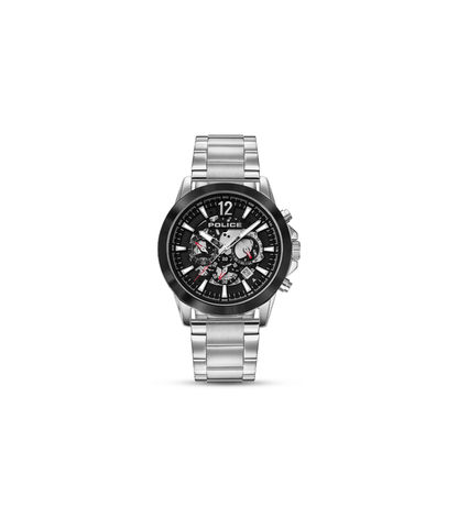 Police Vertigo PEWJK2194940 Herrenuhr Silber • Skelett-Zifferblatt • Quarz-Chronograph