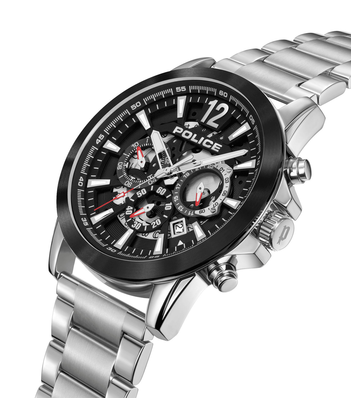 Police Vertigo PEWJK2194940 Herrenuhr Silber • Skelett-Zifferblatt • Quarz-Chronograph, Bild 2