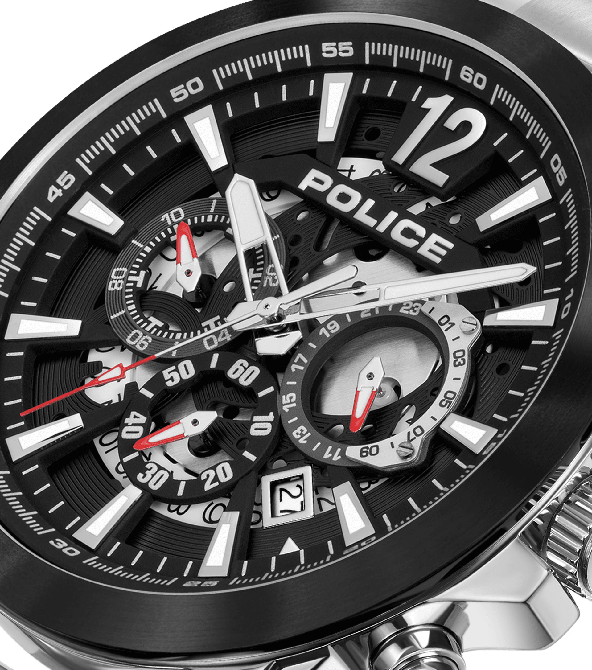 Police Vertigo PEWJK2194940 Herrenuhr Silber • Skelett-Zifferblatt • Quarz-Chronograph, Bild 4