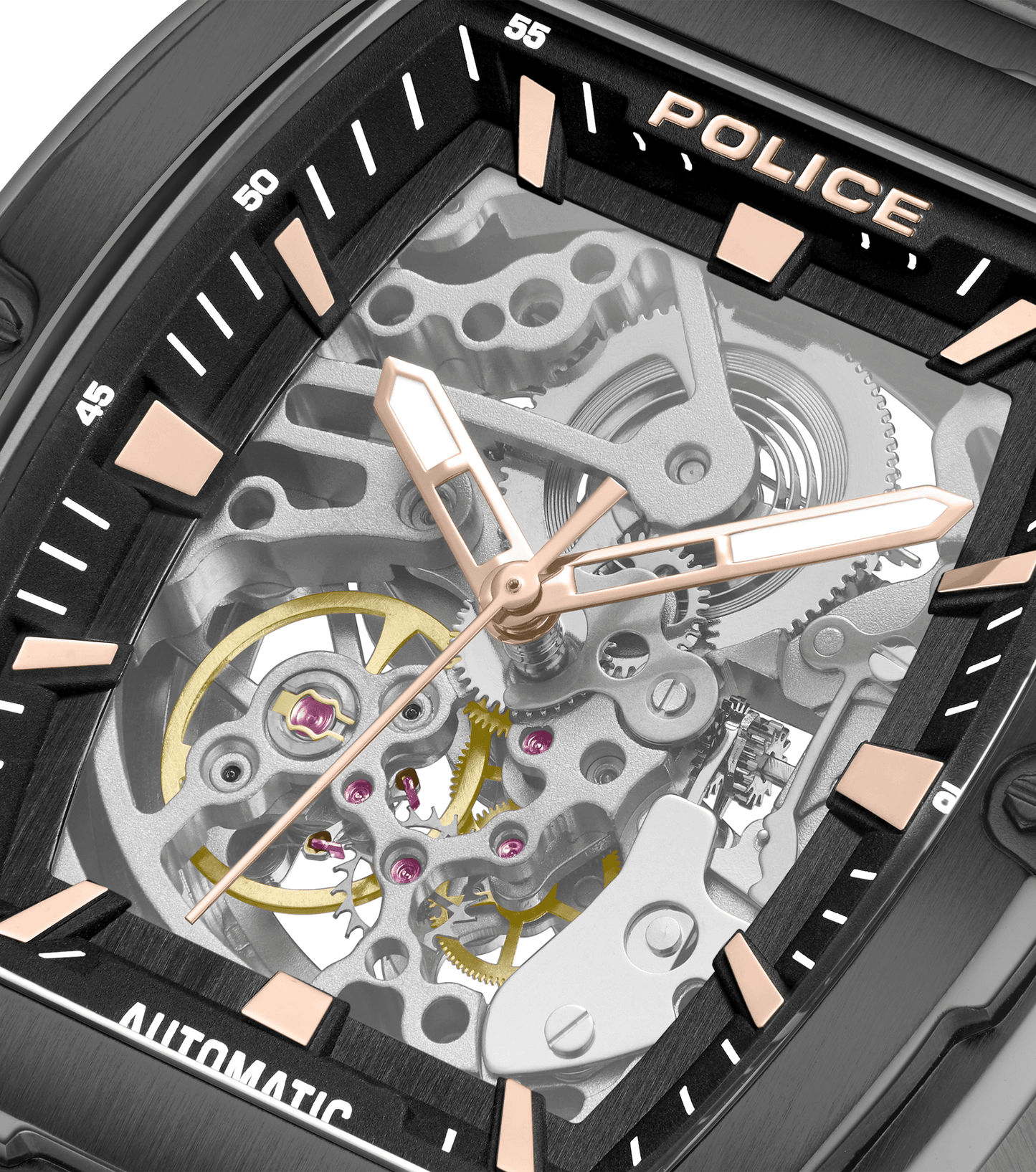 Police Skeletor PEWJL0072201 Herrenuhr Schwarz • Automatikwerk • Mineralglas, Bild 4