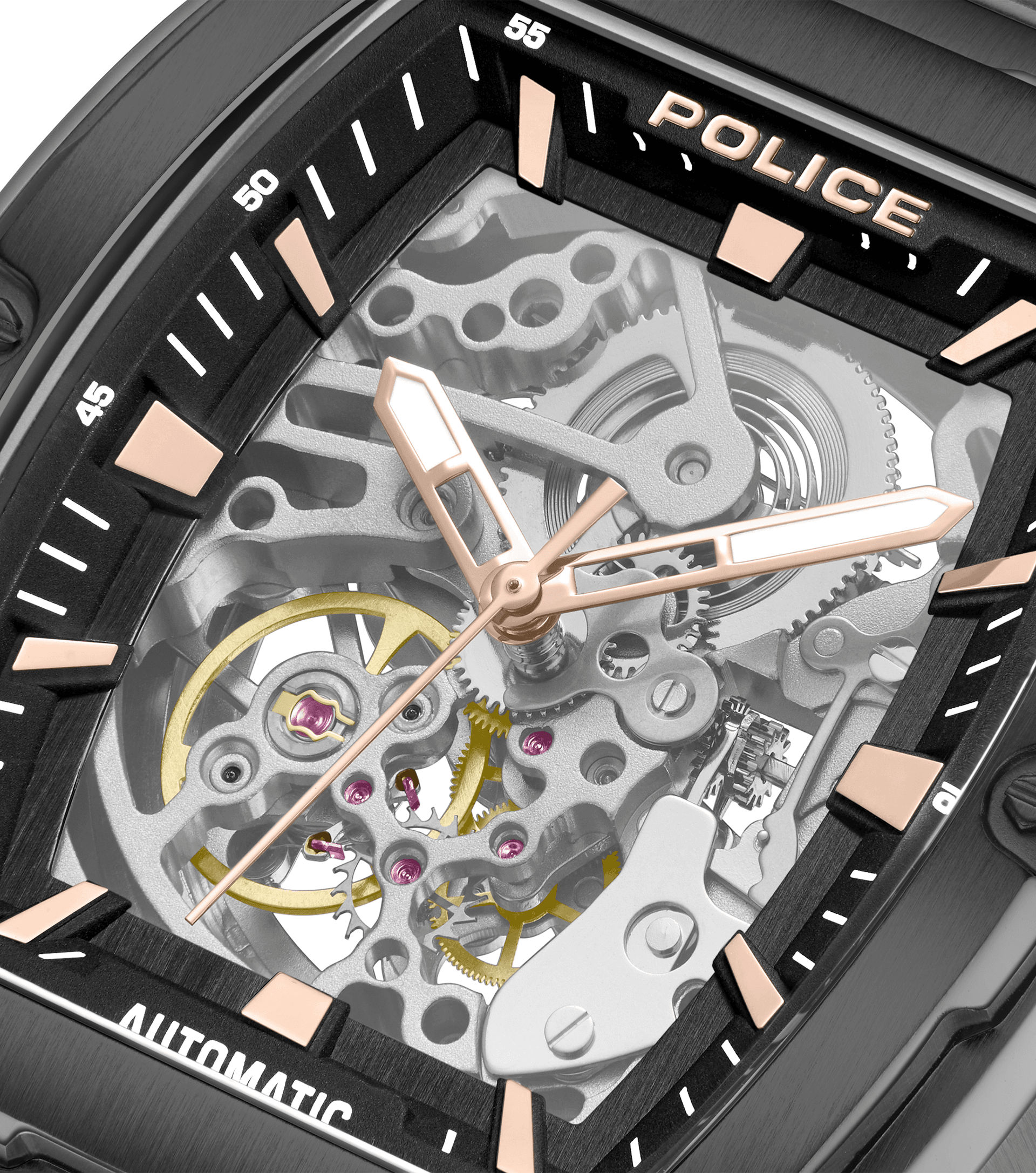 Police Skeletor PEWJL0072201 Herrenuhr Schwarz • Automatikwerk • Mineralglas, Bild 4