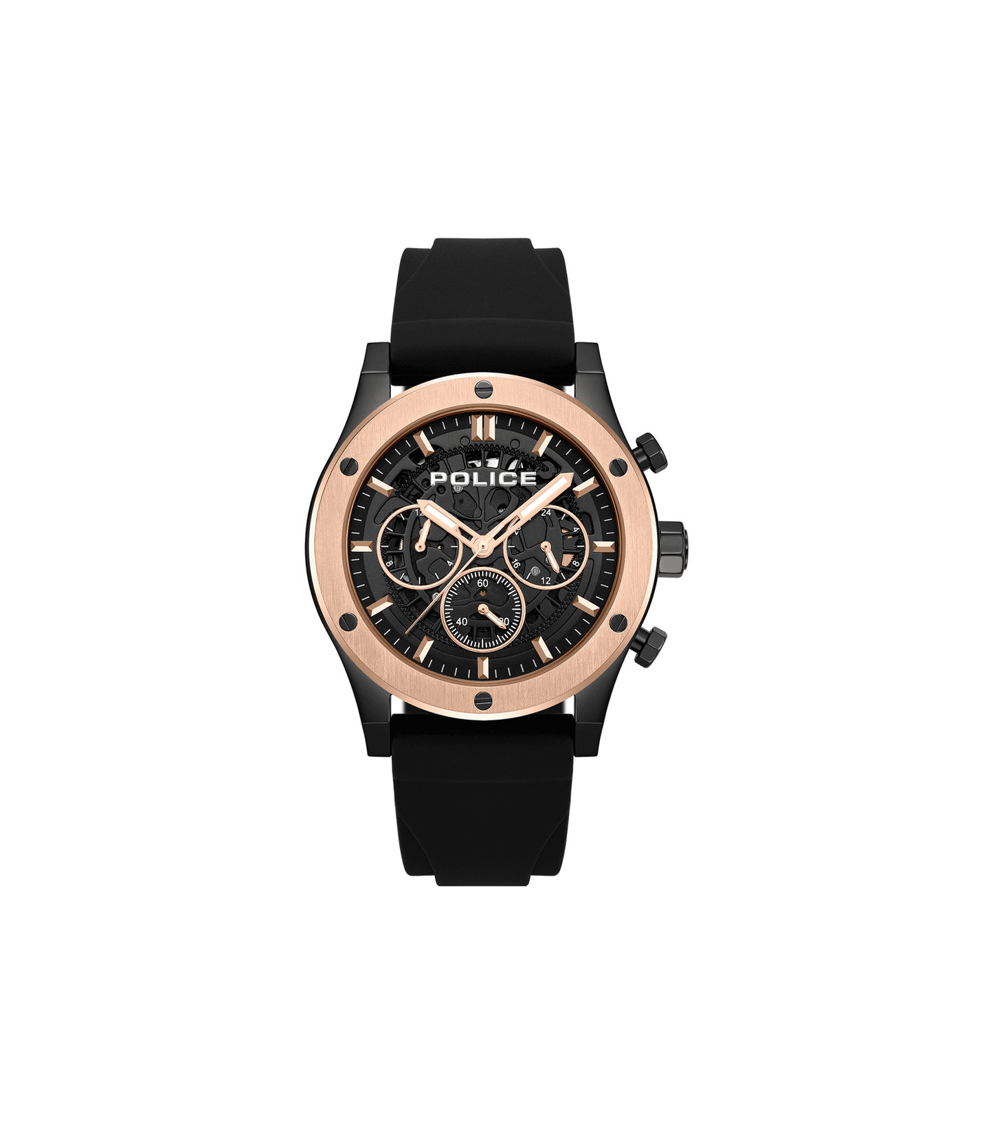 Police Knotty PEWJQ0006405M Herrenuhr Schwarz • Multifunktionswerk • Industrielles Design
