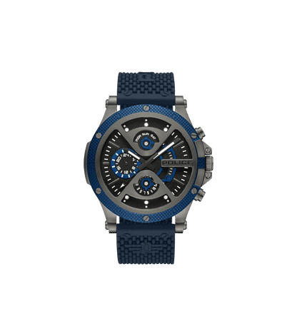 Police Surigao PEWJQ2110503 Herrenuhr Blau • Multifunktion mit Datum & Wochentag • Blaue IP-Lünette im Industriedesign