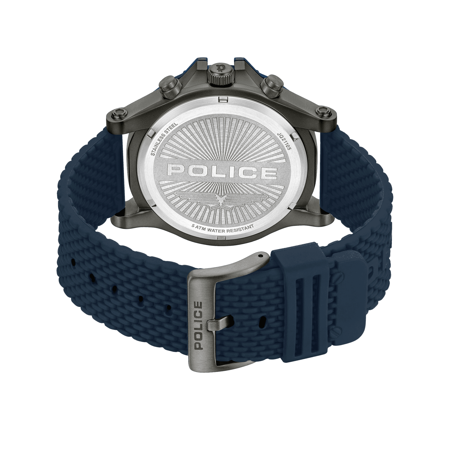 Police Surigao PEWJQ2110503 Herrenuhr Blau • Multifunktion mit Datum & Wochentag • Blaue IP-Lünette im Industriedesign, Bild