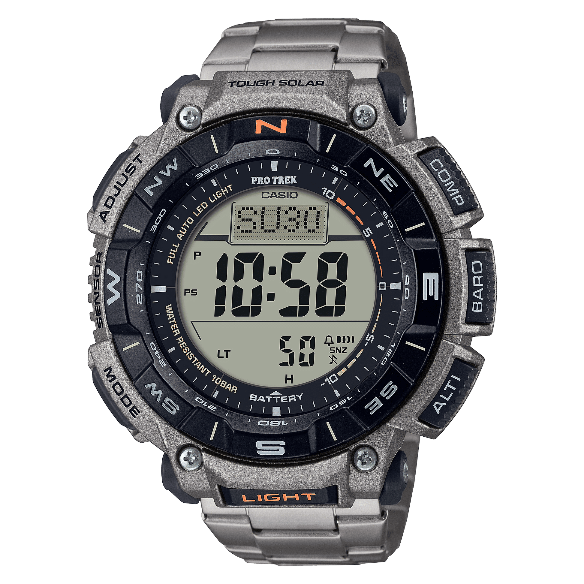 Casio PRG-340T-7ER Pro Trek Herrenuhr Weiß • Tough Solar • Digitaler Kompass, Bild 2