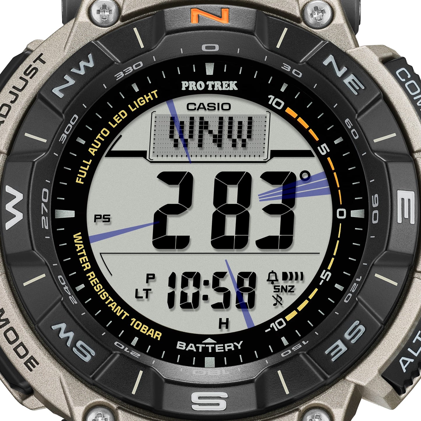 Casio PRG-340T-7ER Pro Trek Herrenuhr Weiß • Tough Solar • Digitaler Kompass, Bild 8