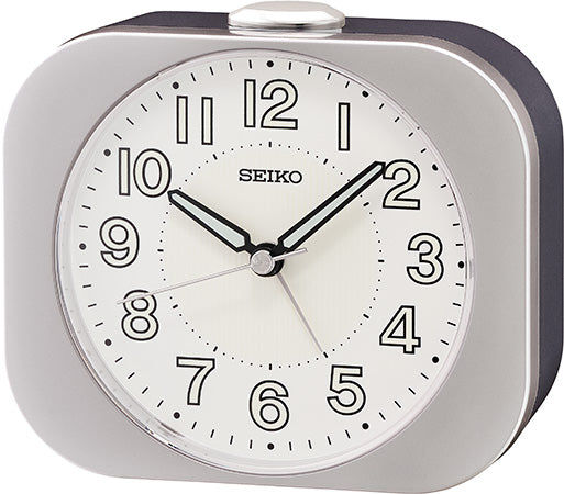 Seiko QHE206S Sveglia da Tavolo Argento • Movimento Sweep Silenzioso • Lancette Luminose Lumibrite
