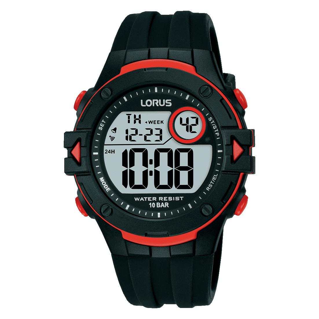 Lorus R2323PX9 Herrenuhr Digital 40mm Schwarz • 10 ATM Wasserschutz • 13 Funktionen