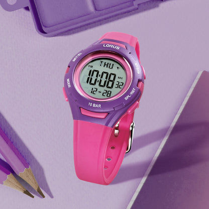 Lorus R2395PX9 Kinderuhr Digital Rosa • Chronograph • 10 ATM, Bild 2