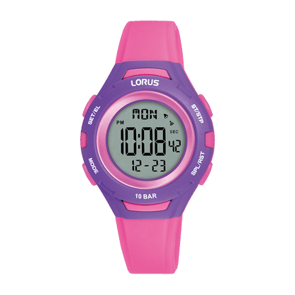 Lorus R2395PX9 Kinderuhr Digital Rosa • Chronograph • 10 ATM