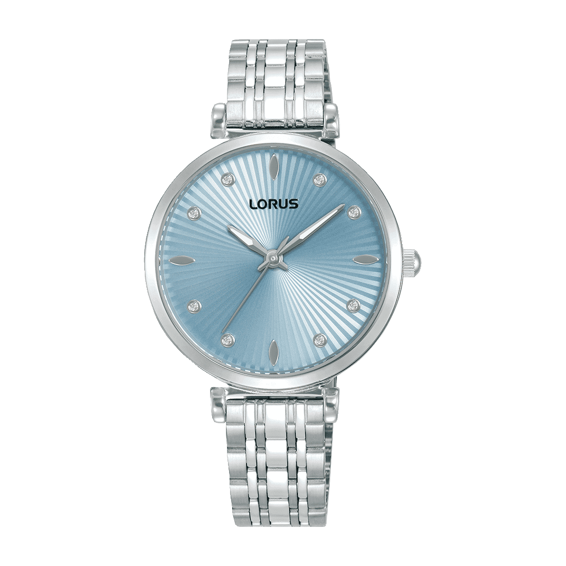 Lorus RG257XX9 Damenuhr Hellblau • Mineralglas • Geflochtenes Edelstahlarmband