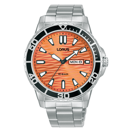 Lorus Sports RH361AX9 Herrenuhr Orange • Mineralglas • 10 bar wasserdicht