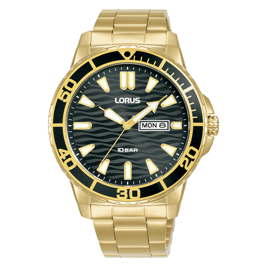 Lorus Sports RH362AX9 Herrenuhr Schwarz • Mineralglas • 10 bar wasserdicht