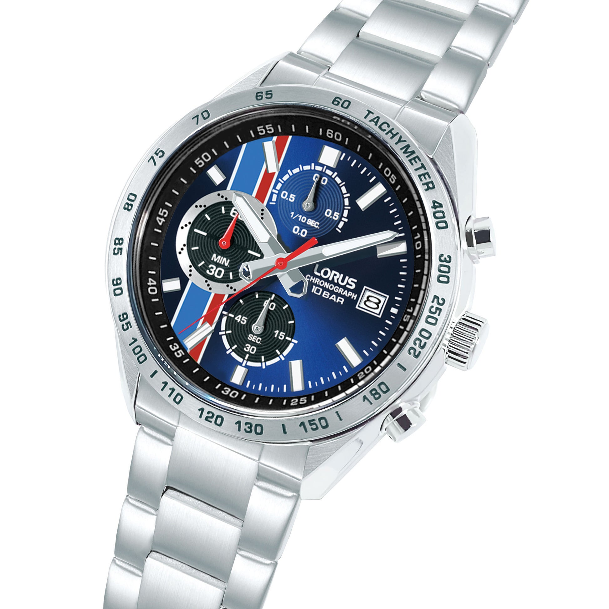 Lorus Sports RM393JX9 Herrenuhr Chronograph Dunkelblau • Mineralglas • Edelstahlarmband, Bild 2