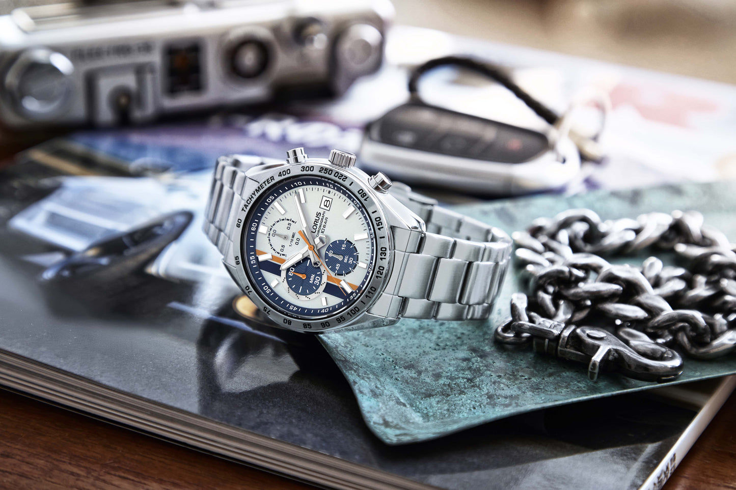 Lorus Sports RM399JX9 Herren Armbanduhr Silber • Chronograph • Mineralglas, Bild 4