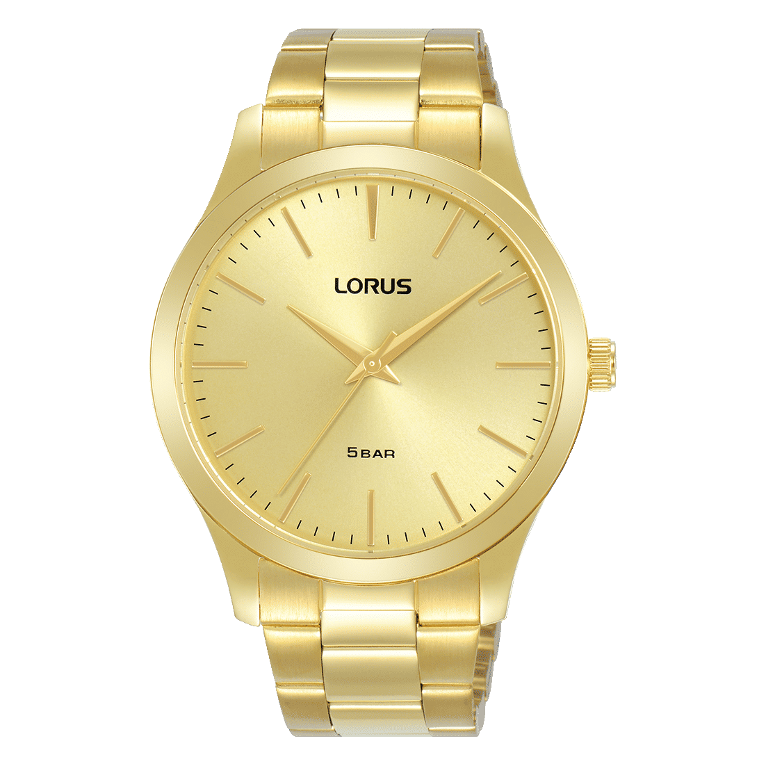 Lorus Classic RRX70HX9 Herren Armbanduhr Champagner • Mineralglas • Edelstahlarmband