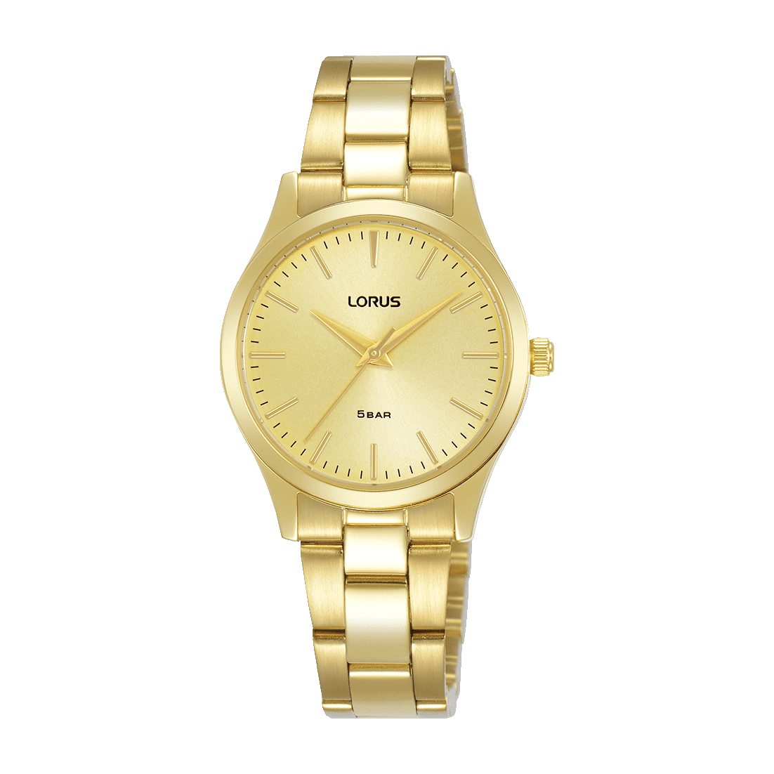Lorus Classic RRX82HX9 Damen Armbanduhr Champagner • Mineralglas • Edelstahlarmband