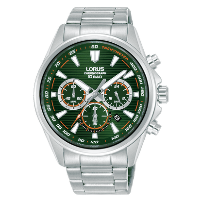 Lorus Sports RT323LX9 Herrenuhr Chronograph • Dunkelgrünes Zifferblatt • Mineralglas