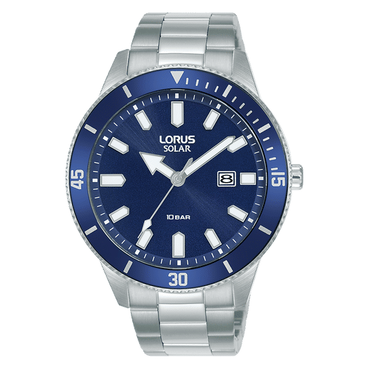 Lorus Sports RX313AX9 Herrenuhr Blau • Solarwerk • Mineralglas