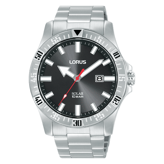 Lorus Sports RX377AX9 Herrenuhr Schwarz • Solarwerk • Mineralglas