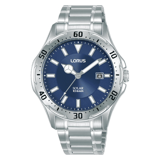 Lorus Sports RX397AX9 Herrenuhr Blau • Solarbetrieb • Mineralglas