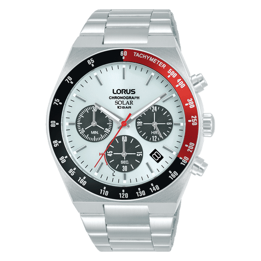 Lorus Sports RZ527AX9 Herrenuhr Weiß • Solarwerk • Chronograph