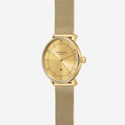 Orologio Naos X S Edition Elyra oro, cinturino Milanaise 16 oro, 45 gradi, grigio