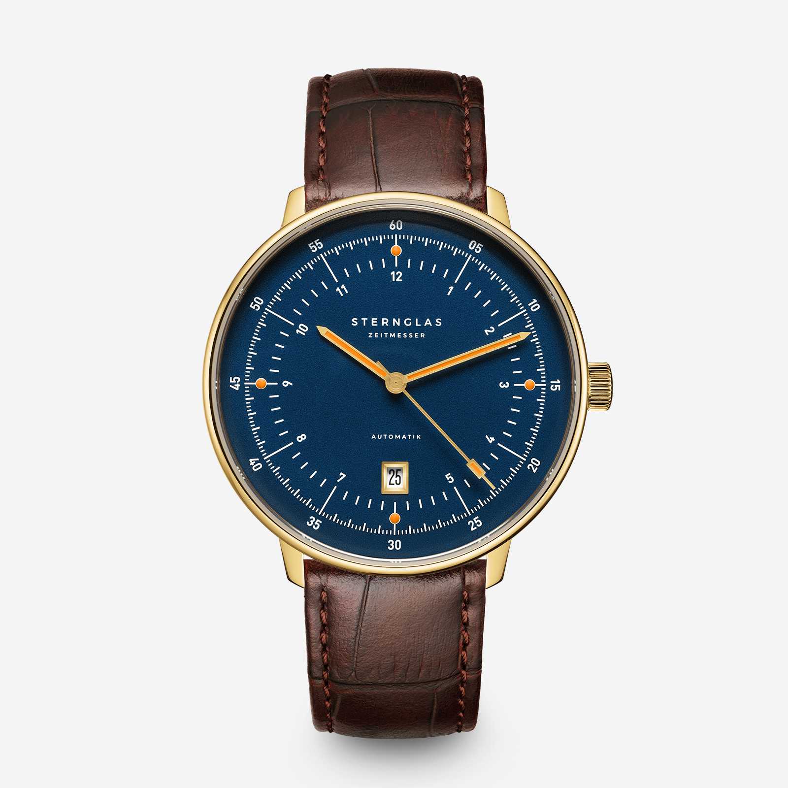 Sternglas Hamburg S02-HHM07-HE01 Herren Armbanduhr Dunkelblau • Automatikwerk Miyota 8215 • Saphirglas doppelt entspiegelt