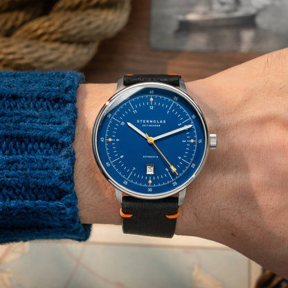 Sternglas Hamburg Küste 2.0 S02-HHX06-EB05 Herren Armbanduhr Blau • Automatikwerk mit Steuerrad-Rotor • Saphirglas doppelt