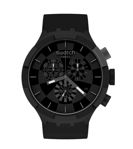Swatch Big Bold SB02B400 Herrenuhr Schwarz • Kunststoffgehäuse mit Silikonarmband • Schweizer Qualität