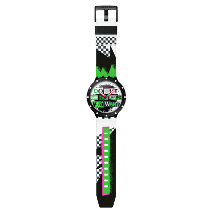 Swatch Big Bold SB03B701 Lash Out Armbanduhr Schwarz • Bioceramic-Gehäuse • Leuchtzeiger, Bild 4