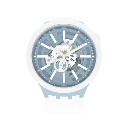 Swatch Big Bold SB03N103 Herrenuhr Weiß • Quarzwerk • Markanter Überformat-Look