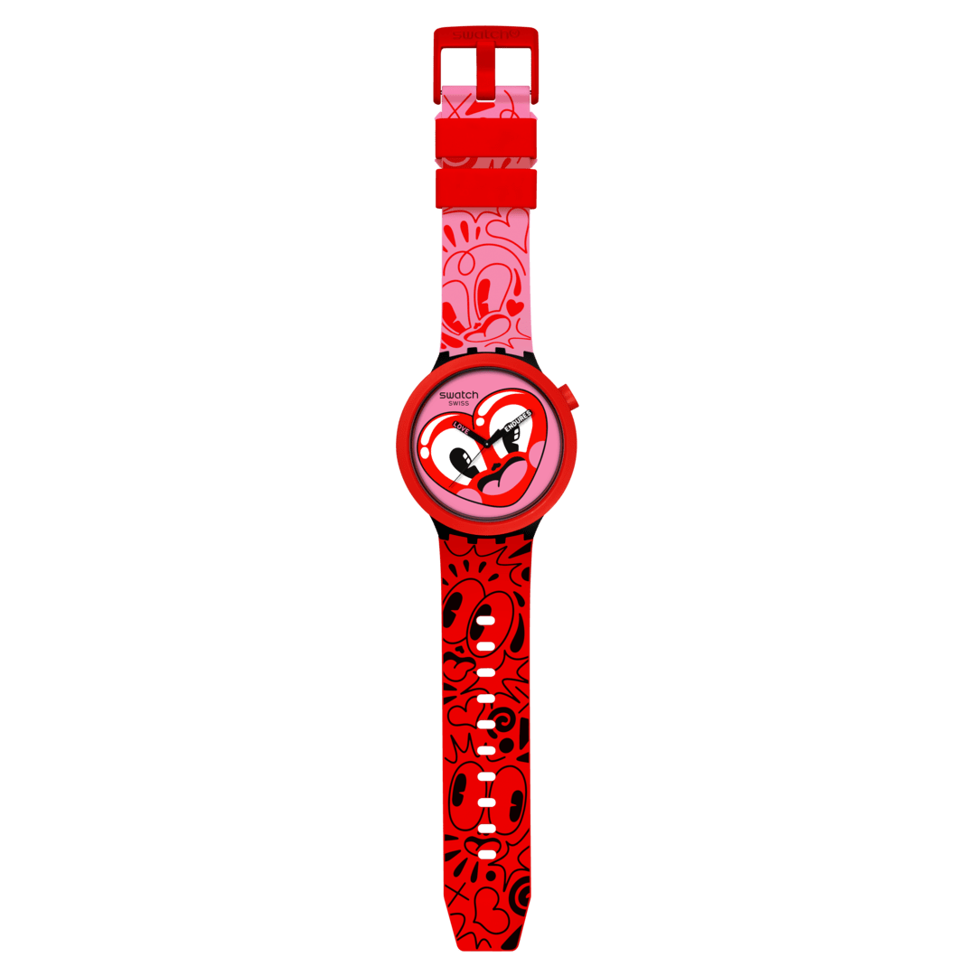 Swatch Big Bold SB05Z103 Hattie's Heart Unisex • Quarzwerk • Künstlerisches Design, Bild 4