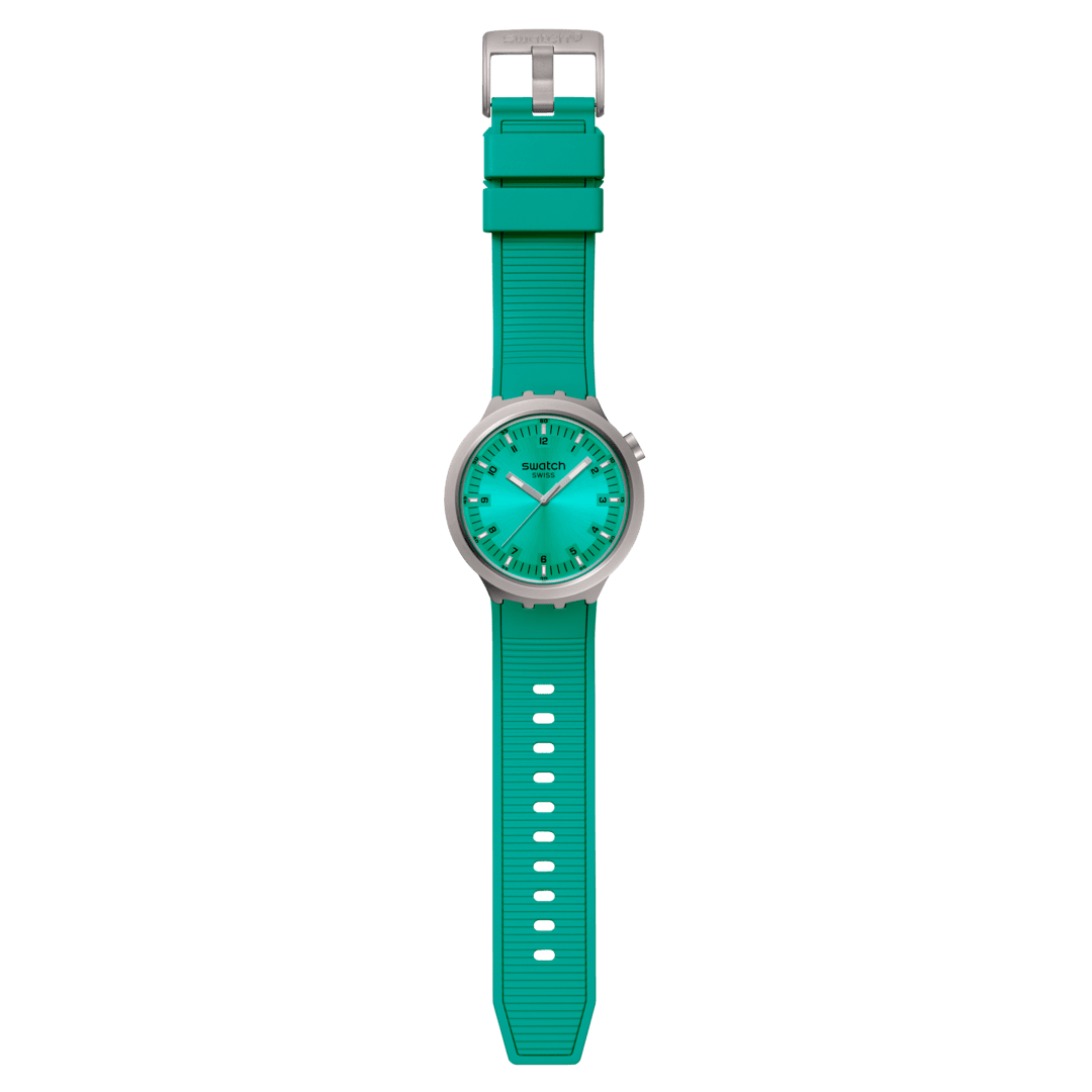 Swatch Big Bold Irony SB07S100 Armbanduhr Aqua Shimmer • Großes Gehäuse • Irony Kollektion, Bild 3