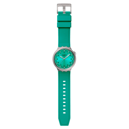 Swatch Big Bold Irony SB07S100 Armbanduhr Aqua Shimmer • Großes Gehäuse • Irony Kollektion, Bild 3